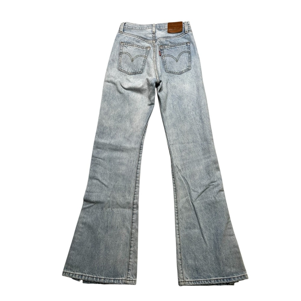 Levi's Ribcage Split Flare Jeans Womens 25 Light Wash Blue High Rise Denim